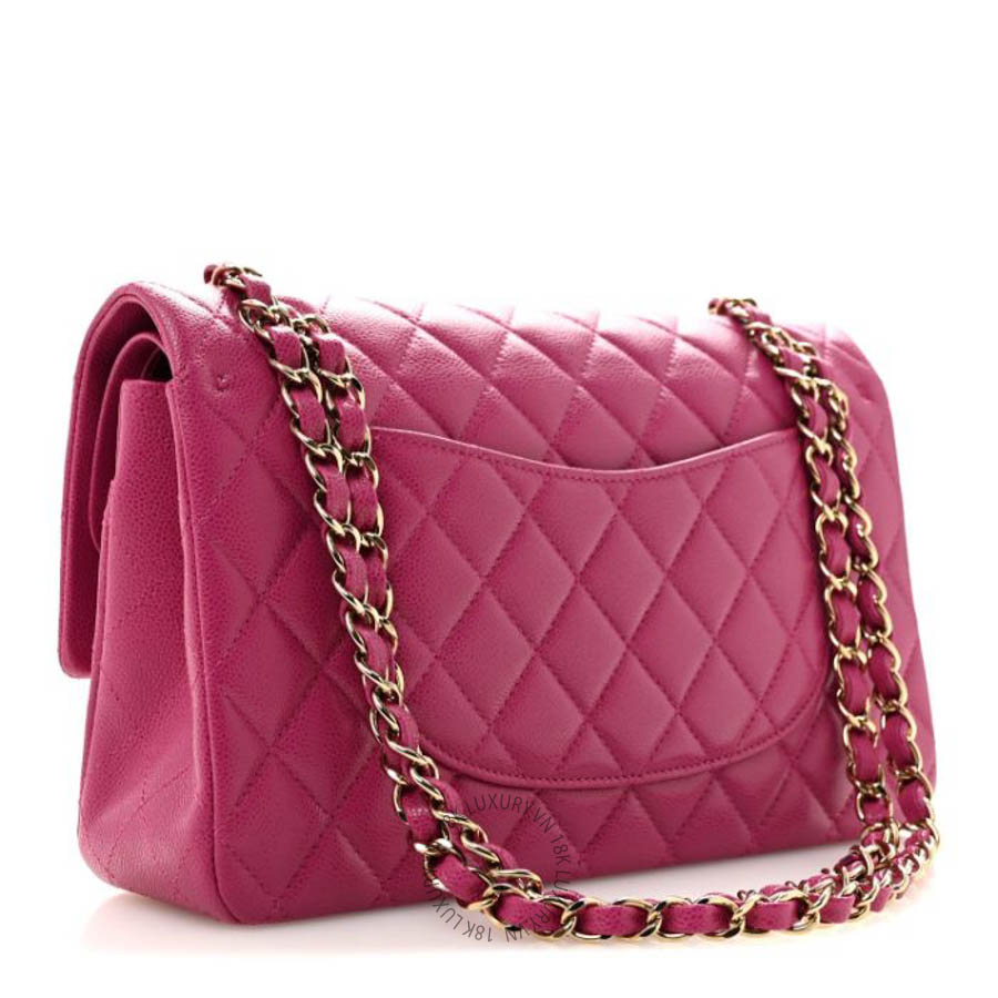 Túi Xách Đeo Chéo Chanel Caviar Quilted Medium Double Flap Pink Purple CVB623