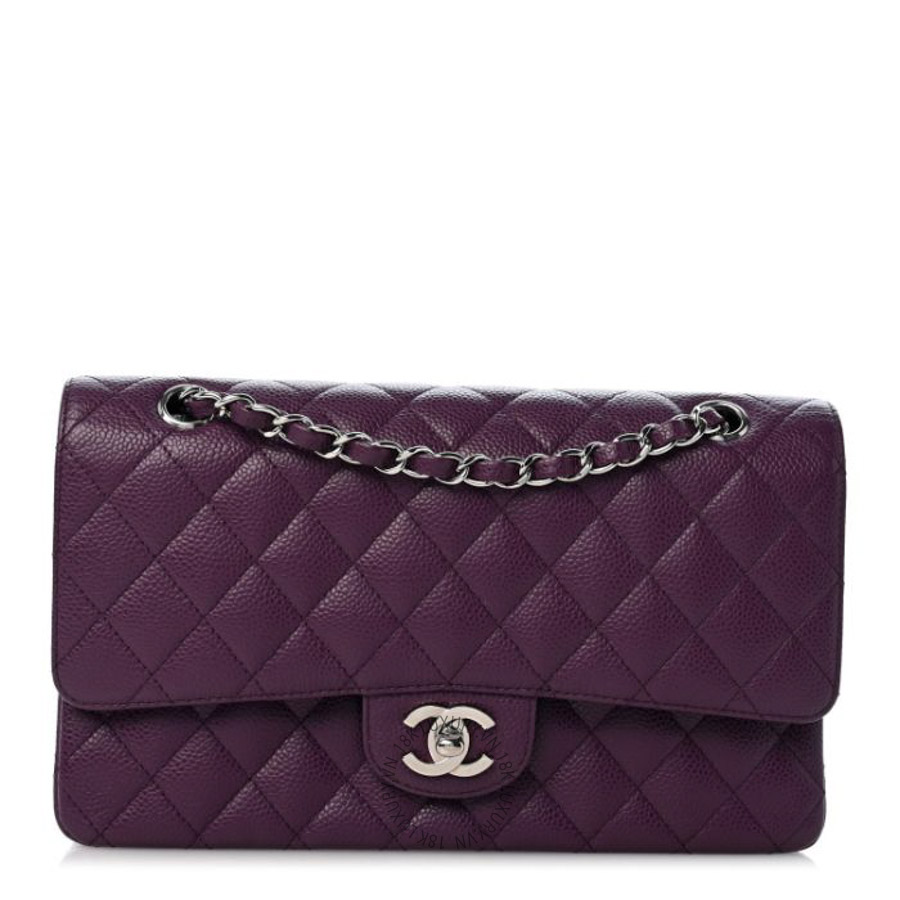 Túi xách đeo chéo Chanel Caviar Quilted Medium Double Flap Purple FPTC447