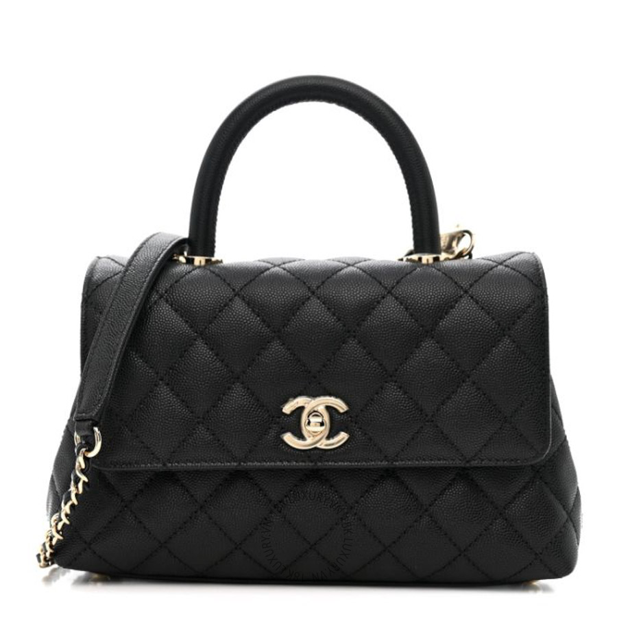 Túi xách đeo chéo Chanel Caviar Quilted Mini Coco Handle Flap Black FPTC579