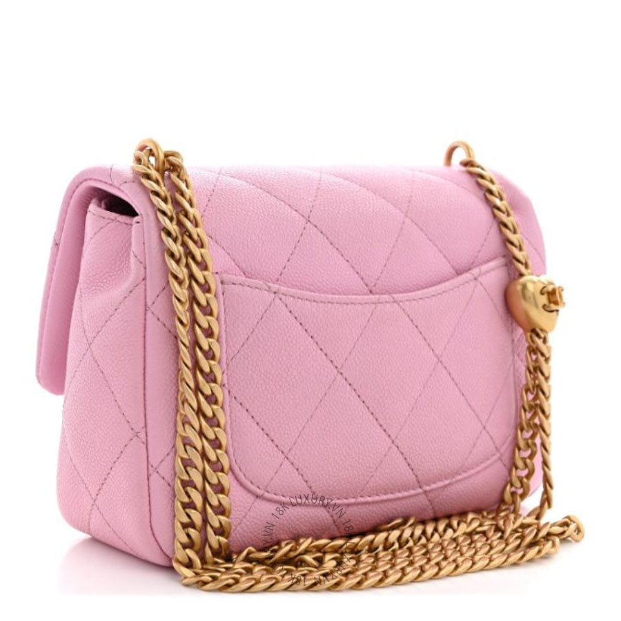 Túi xách đeo chéo Chanel Caviar Quilted Mini Rectangular Sweetheart Flap Lilac FPTC1042