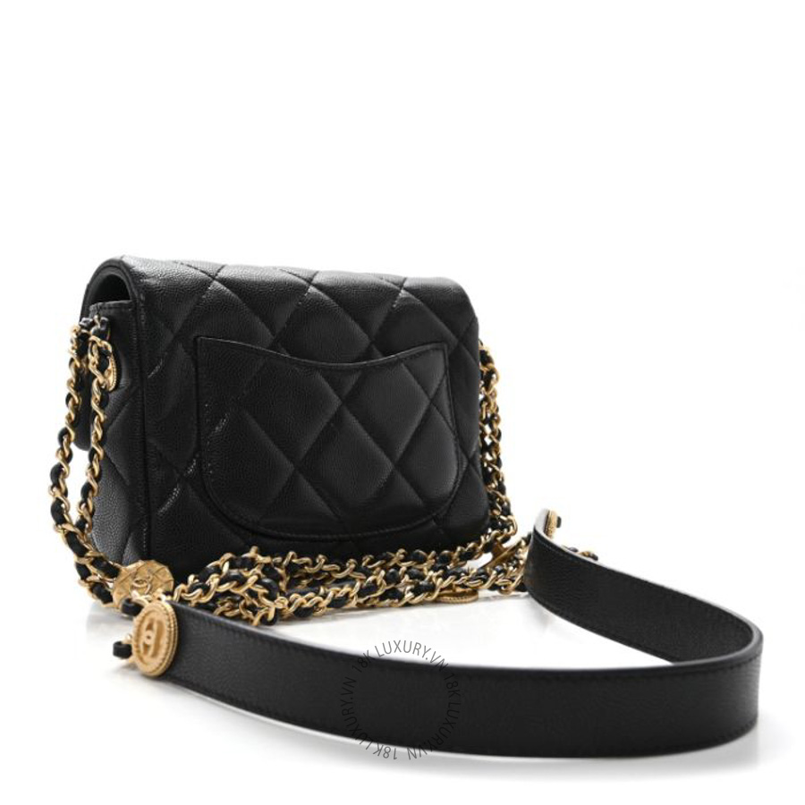 Túi xách đeo chéo Chanel Caviar Quilted Mini Twist Your Buttons Flap Black FPTC1109
