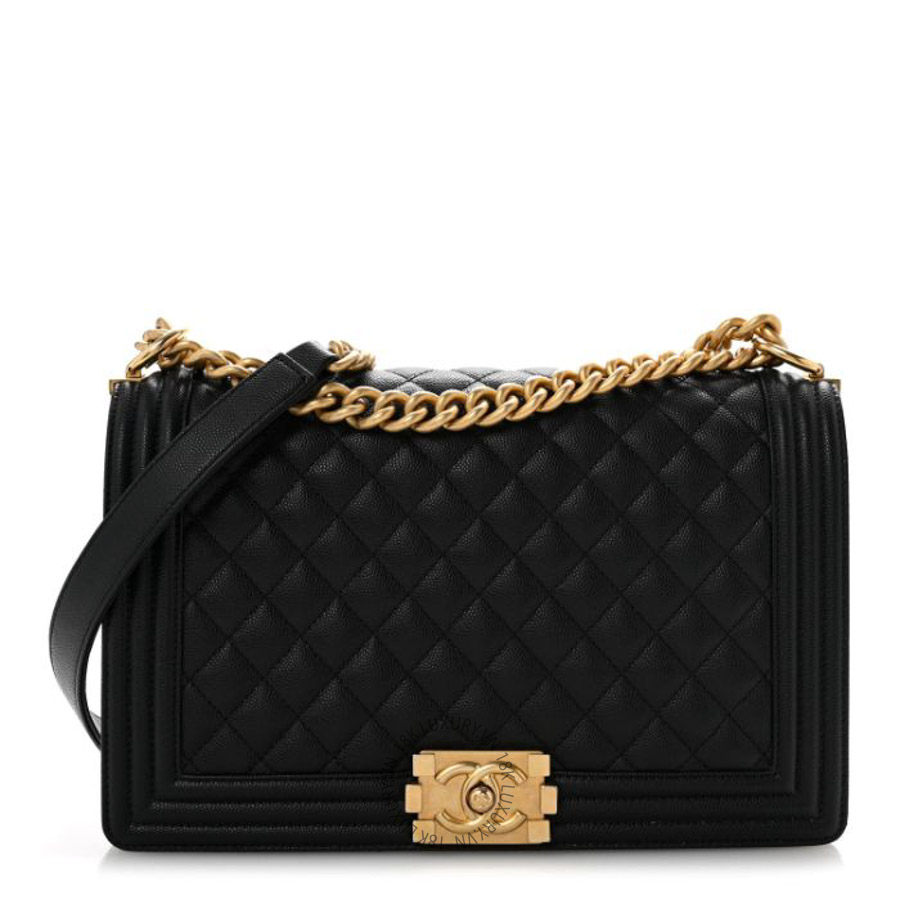 Túi Xách Đeo Chéo Chanel Caviar Quilted New Medium Boy Flap Black CVB043