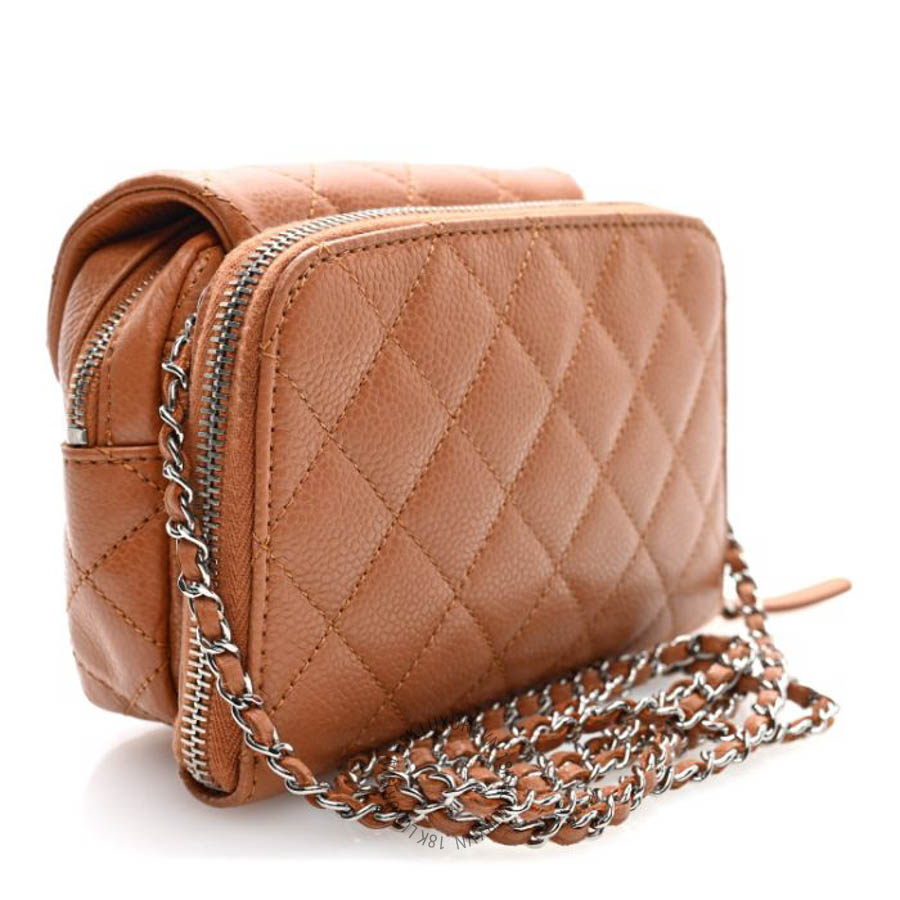 Túi xách đeo chéo Chanel Caviar Quilted New Mini Flap Brown FPTC261