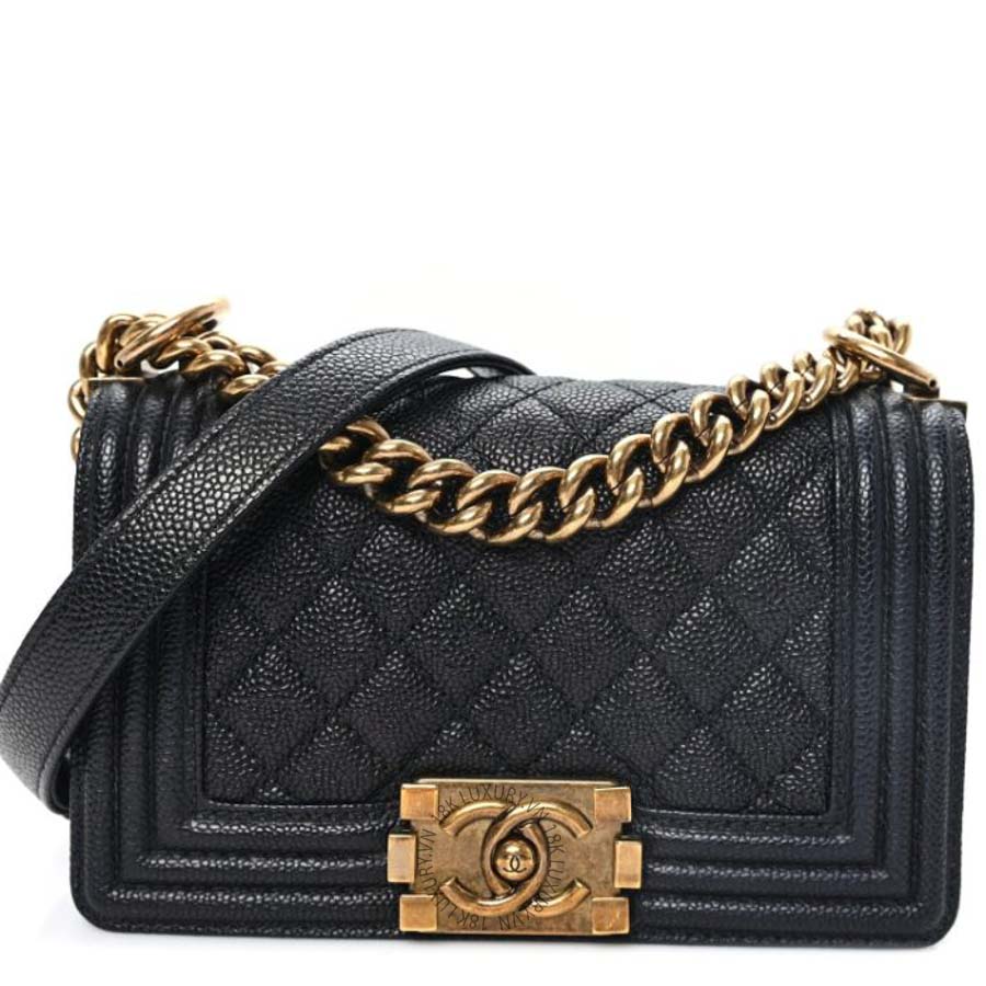 Túi Xách Đeo Chéo Chanel Caviar Quilted Small Boy Flap Black CVB036