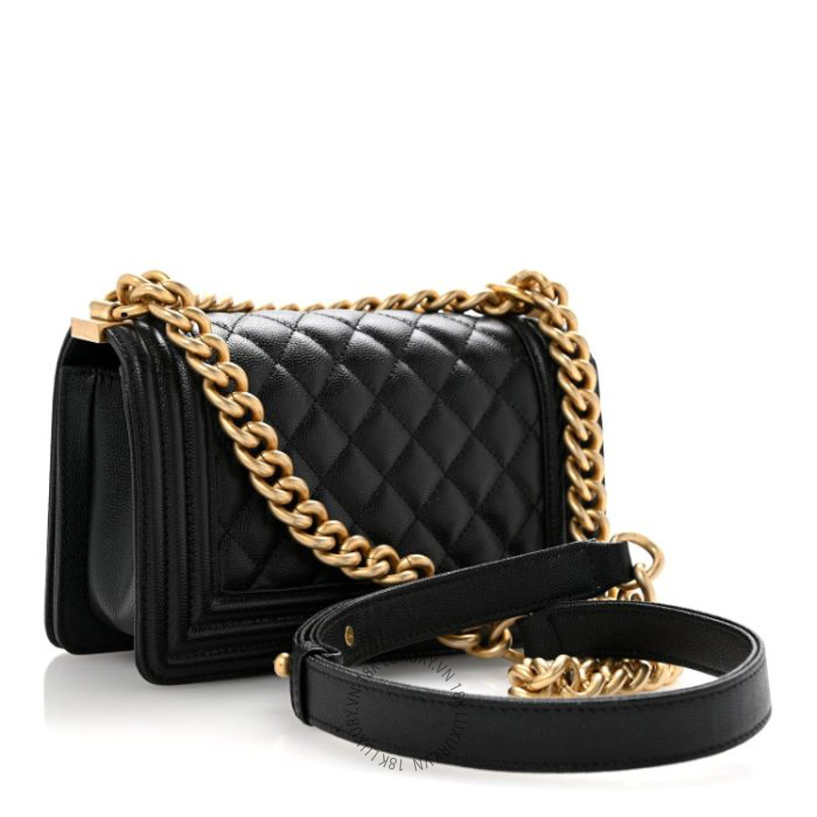 Túi Xách Đeo Chéo Chanel Caviar Quilted Small Boy Flap Black CVB045