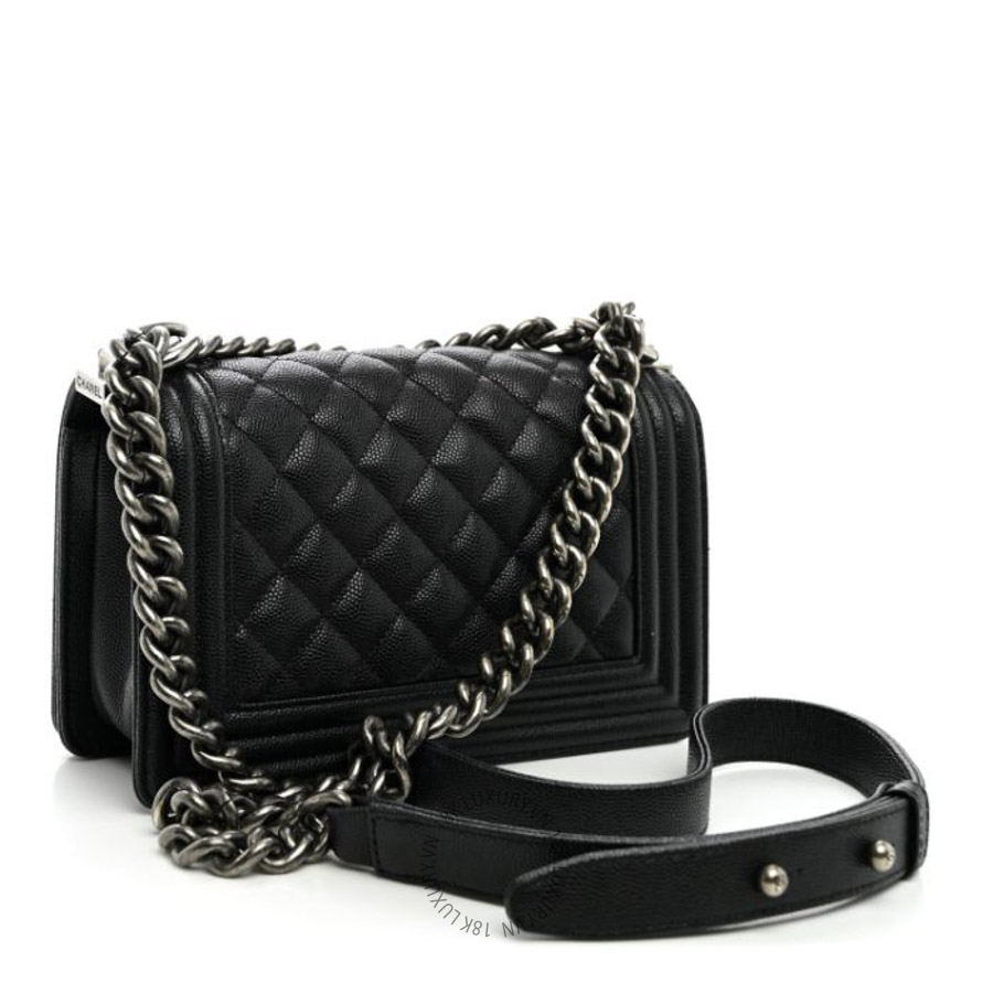 Túi xách đeo chéo Chanel Caviar Quilted Small Boy Flap Black FPTC1090