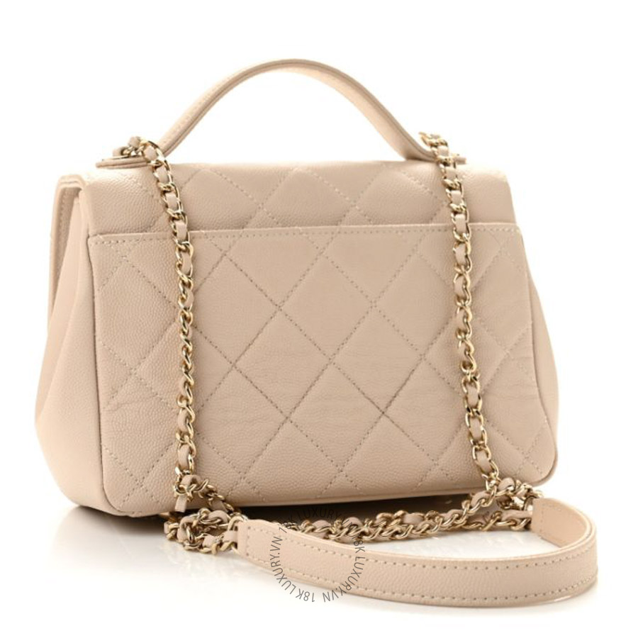 Túi xách đeo chéo Chanel Caviar Quilted Small Business Affinity Flap Beige FPTC317