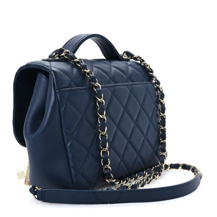 Túi xách đeo chéo Chanel Caviar Quilted Small Business Affinity Flap Navy FPTC054