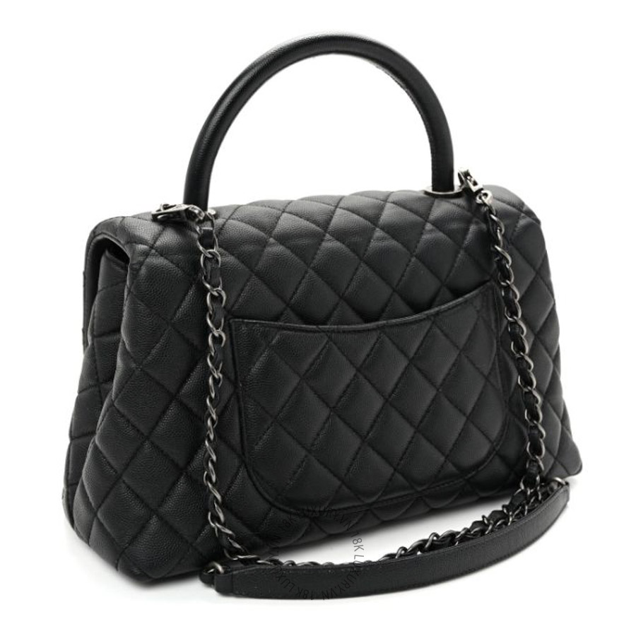 Túi xách đeo chéo Chanel Caviar Quilted Small Coco Handle Flap Black FPTC1025