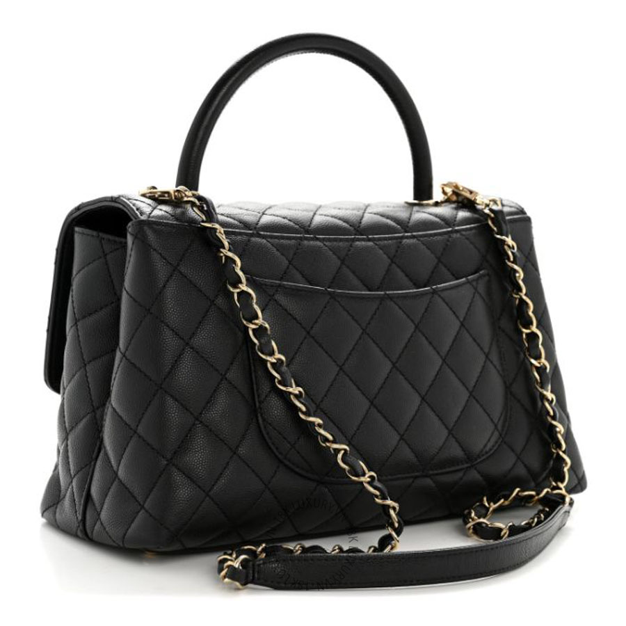 Túi xách đeo chéo Chanel Caviar Quilted Small Coco Handle Flap Black FPTC1032