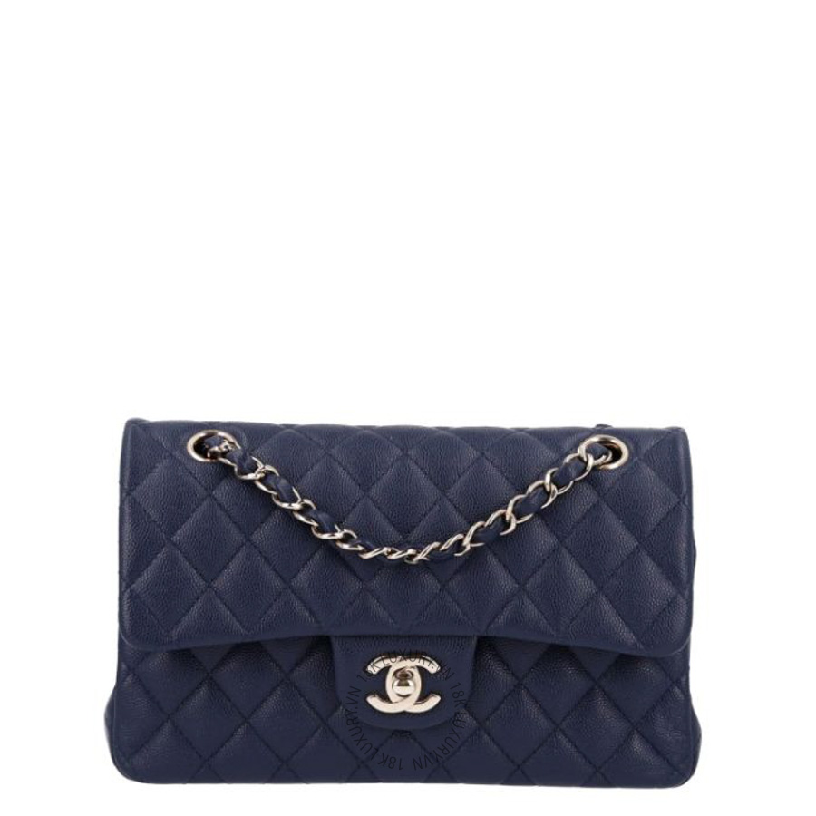 Túi Xách Đeo Chéo Chanel Caviar Quilted Small Double Flap Navy CVB420