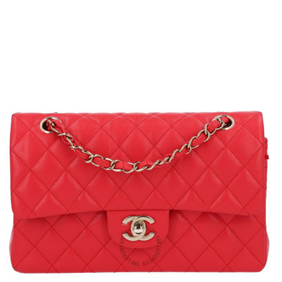 Túi Xách Đeo Chéo Chanel Caviar Quilted Small Double Flap Red CVB706