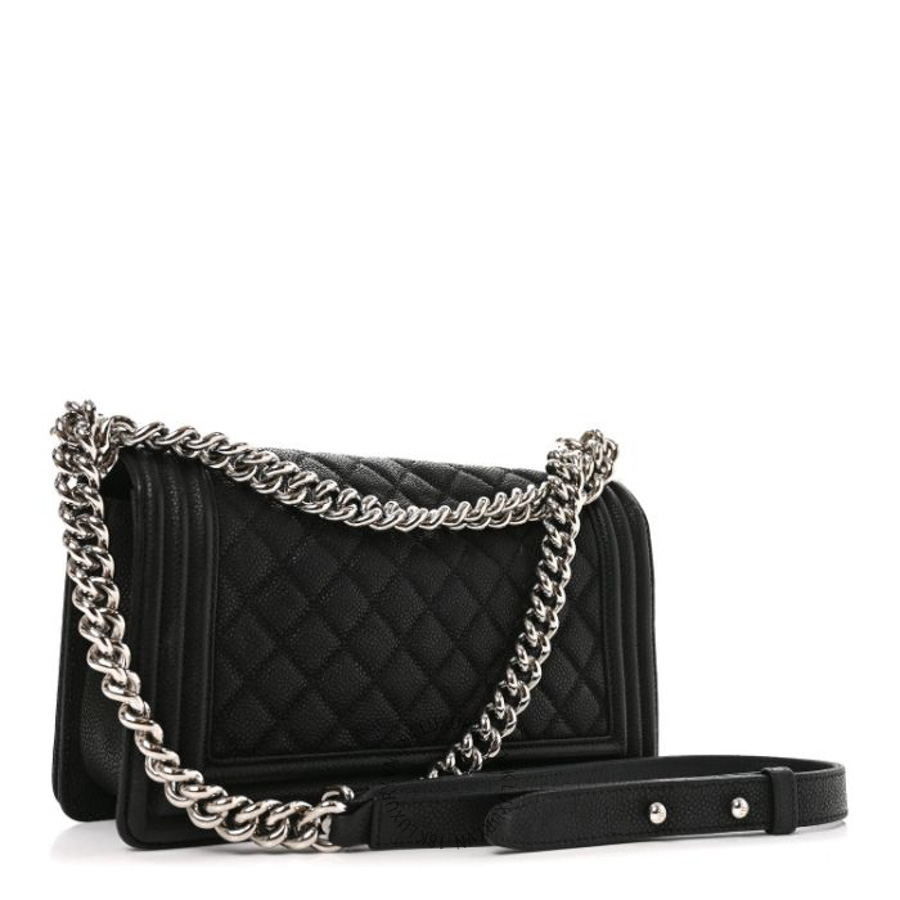 Túi Xách Đeo Chéo Chanel Iridescent Caviar Quilted Medium Boy Flap Black CVB780