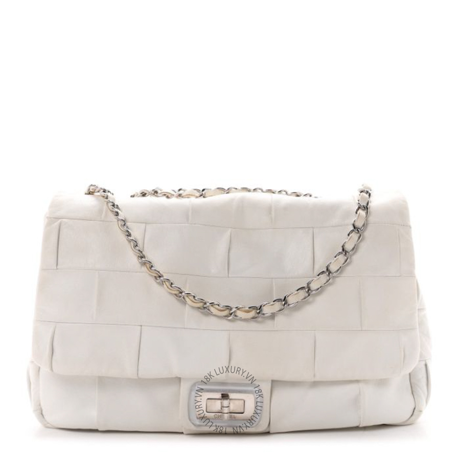 Túi xách đeo chéo Chanel Lambskin Igloo Single Flap White FPTC292