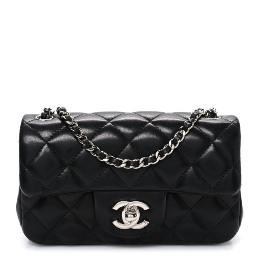 Túi xách đeo chéo Chanel Lambskin Quilted Extra Mini Rectangular Flap Black FPTC379