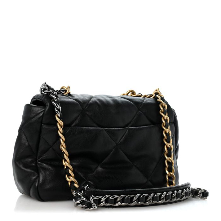 Túi xách đeo chéo Chanel Lambskin Quilted Medium Chanel 19 Flap Black FPTC908