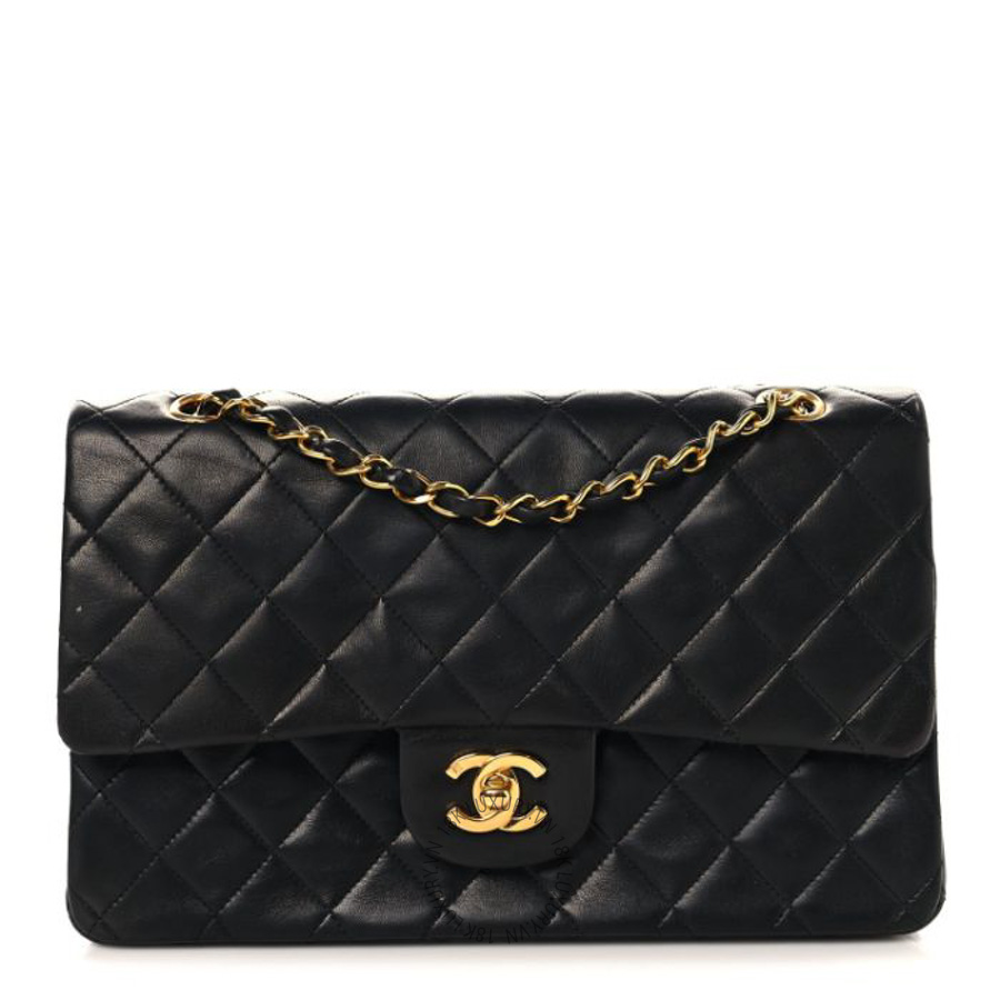 Túi Xách Đeo Chéo Chanel Lambskin Quilted Medium Double Flap Black CVB599