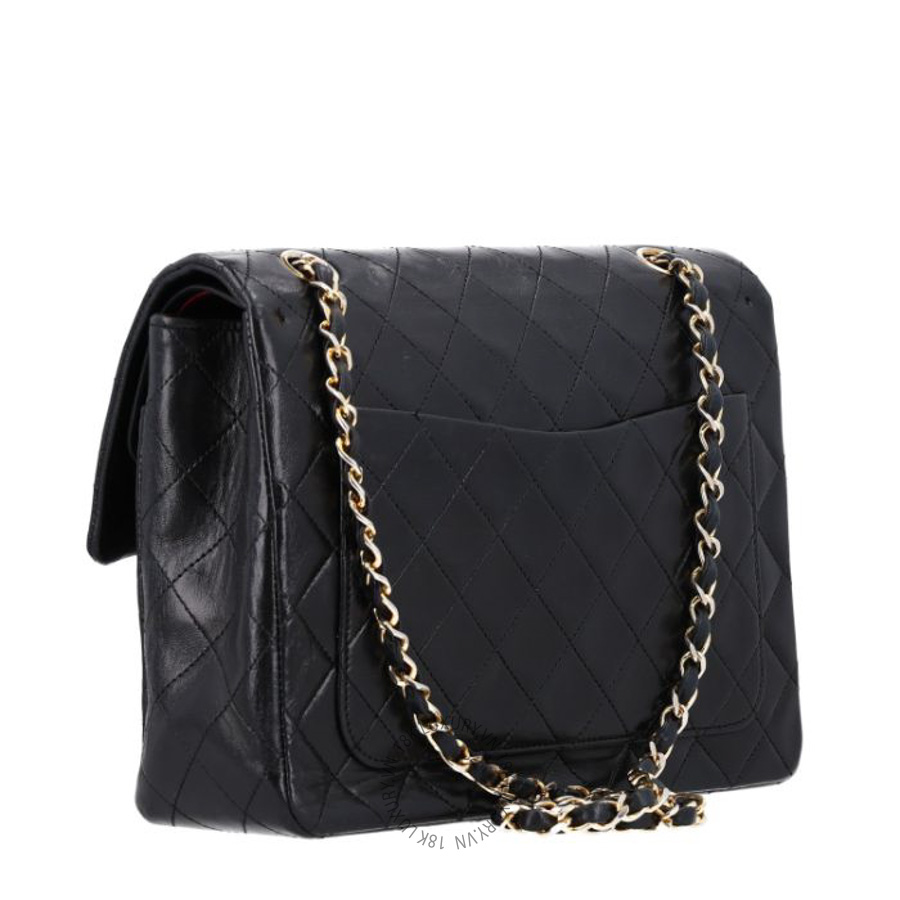 Túi xách đeo chéo Chanel Lambskin Quilted Medium Double Flap Black FPTC747