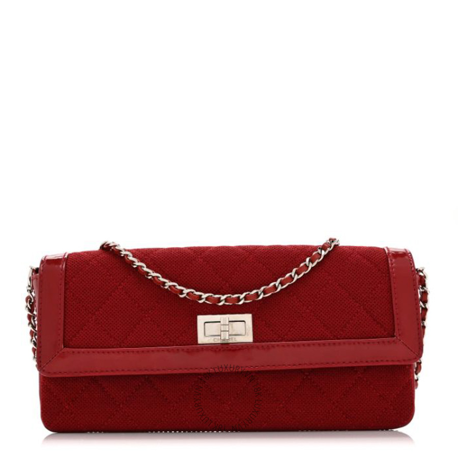 Túi Xách Đeo Chéo Chanel Patent Jersey Quilted 2.55 Reissue East West Flap Red CVB150