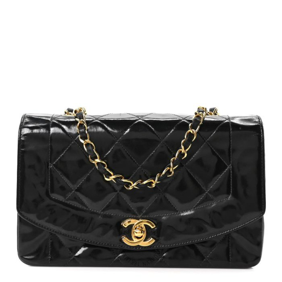 Túi Xách Đeo Chéo Chanel Patent Quilted Small Single Flap Black CVB053