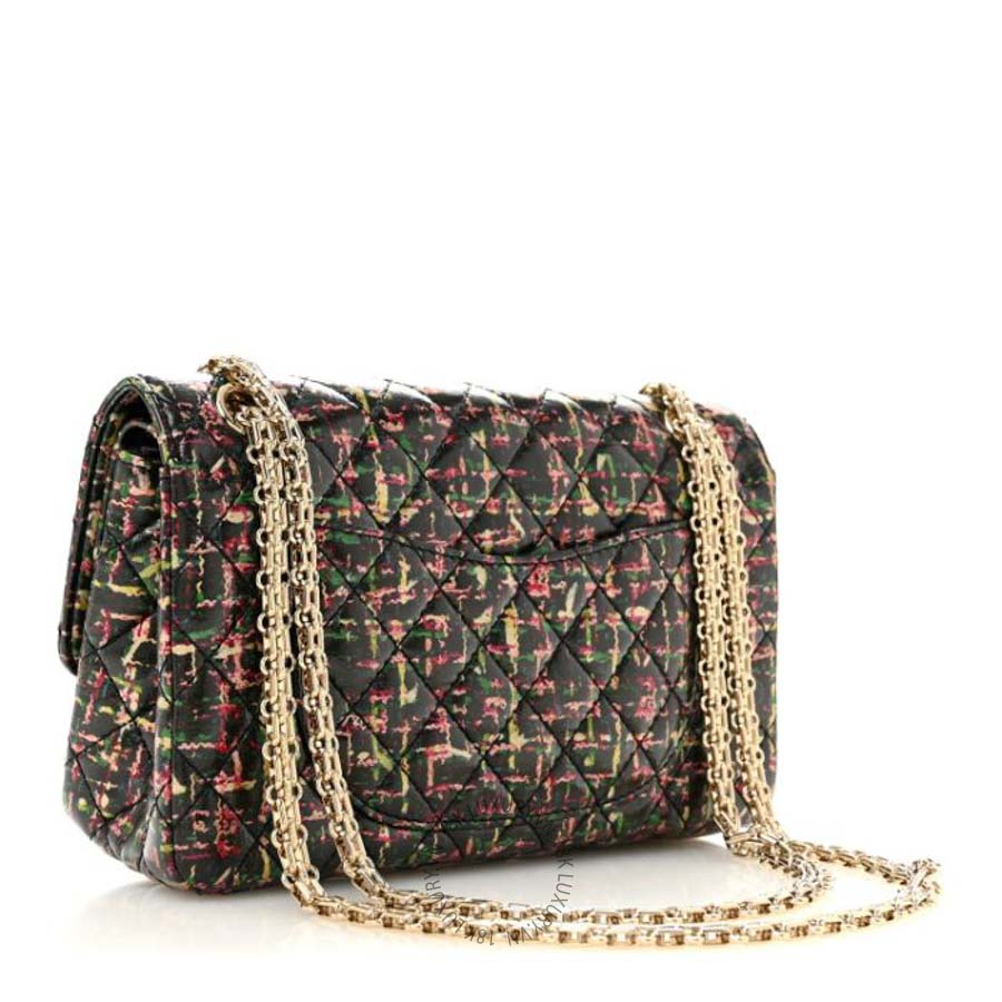 Túi Xách Đeo Chéo Chanel Tweed Printed Lambskin Quilted 2.55 Reissue 225 Flap Multicolor CVB883