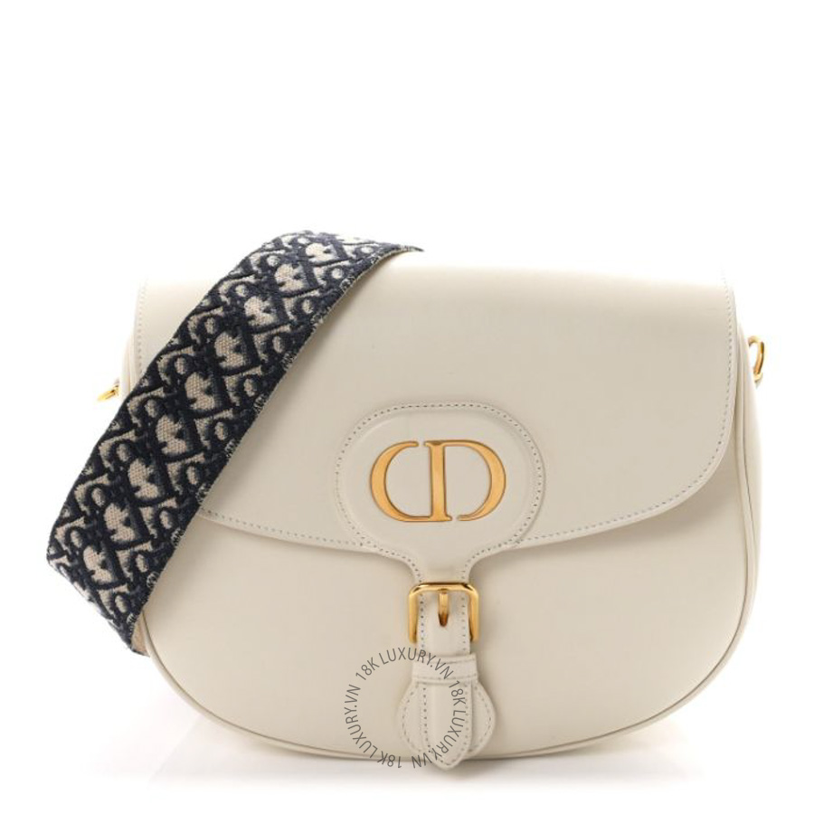 Túi xách đeo chéo Christian Dior Box Calfskin Large Bobby Flap White FPTD125