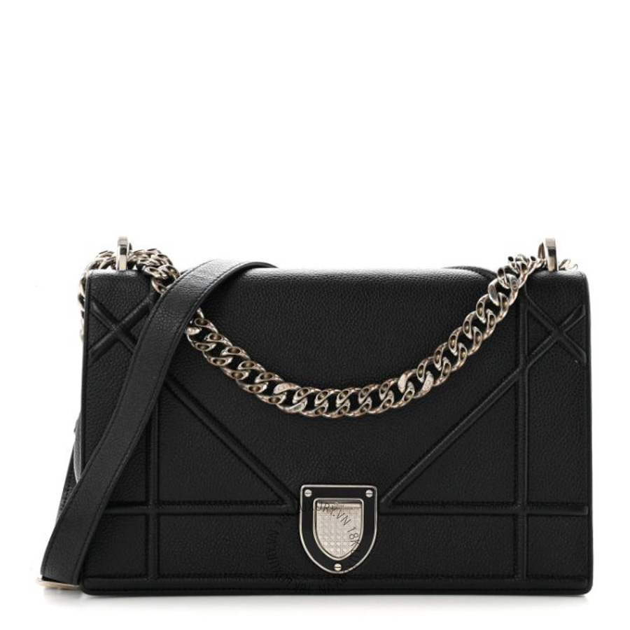 Túi xách đeo chéo Christian Dior Grained Calfskin Medium Diorama Flap Bag Black FPTD097