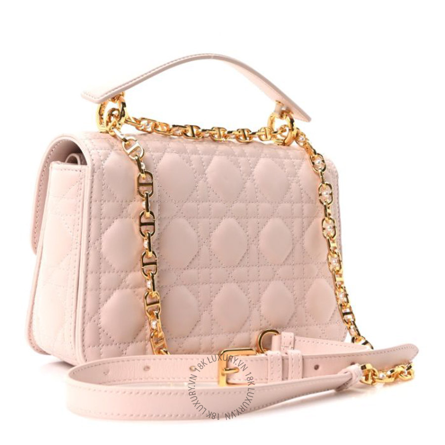 Túi xách đeo chéo Christian Dior Lambskin Cannage Small Jolie Top Handle Bag Rose Poudre FPTD028