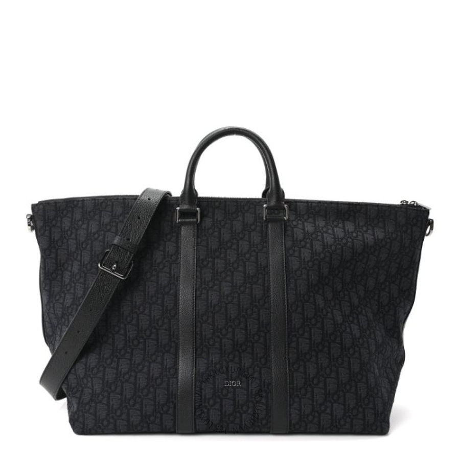 Túi xách đeo chéo Christian Dior Maxi Oblique Jacquard Weekender 40 Black FPTD091