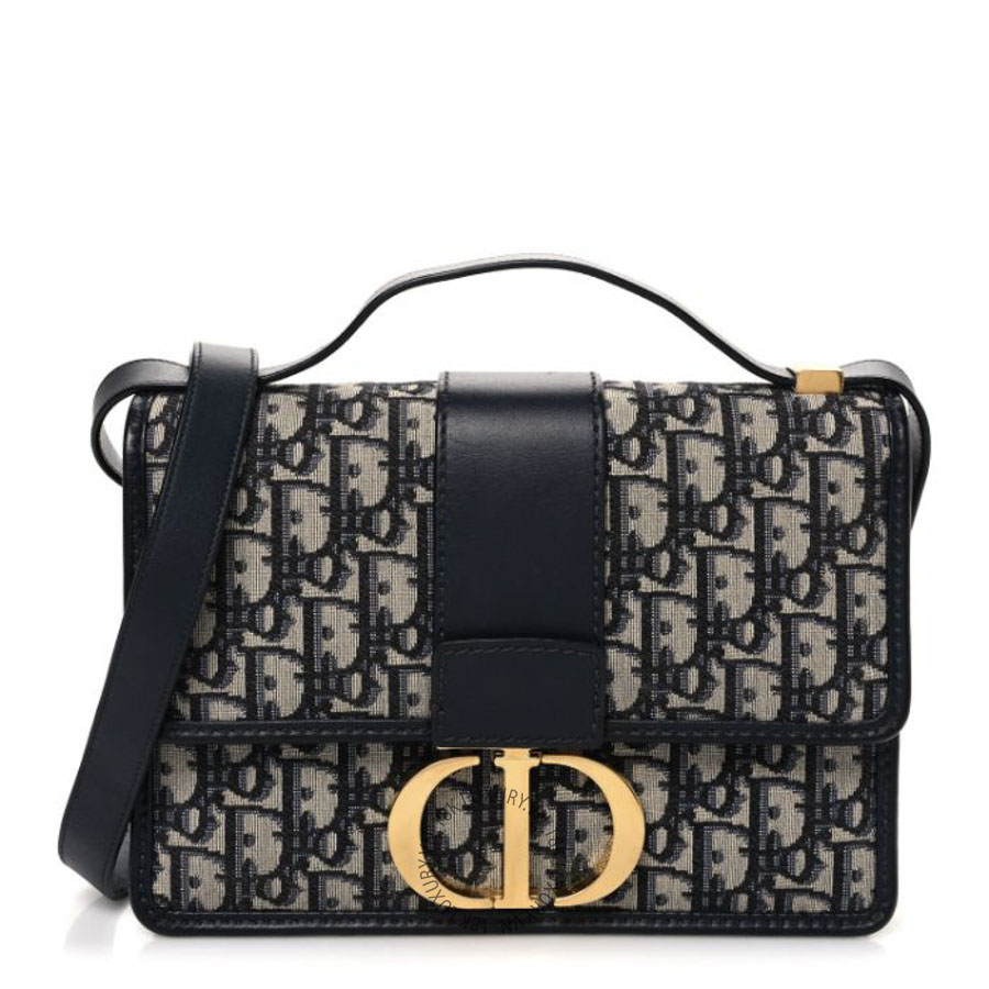 Túi Xách Đeo Chéo Christian Dior Oblique 30 Montaigne Flap Bag Blue SPSS053