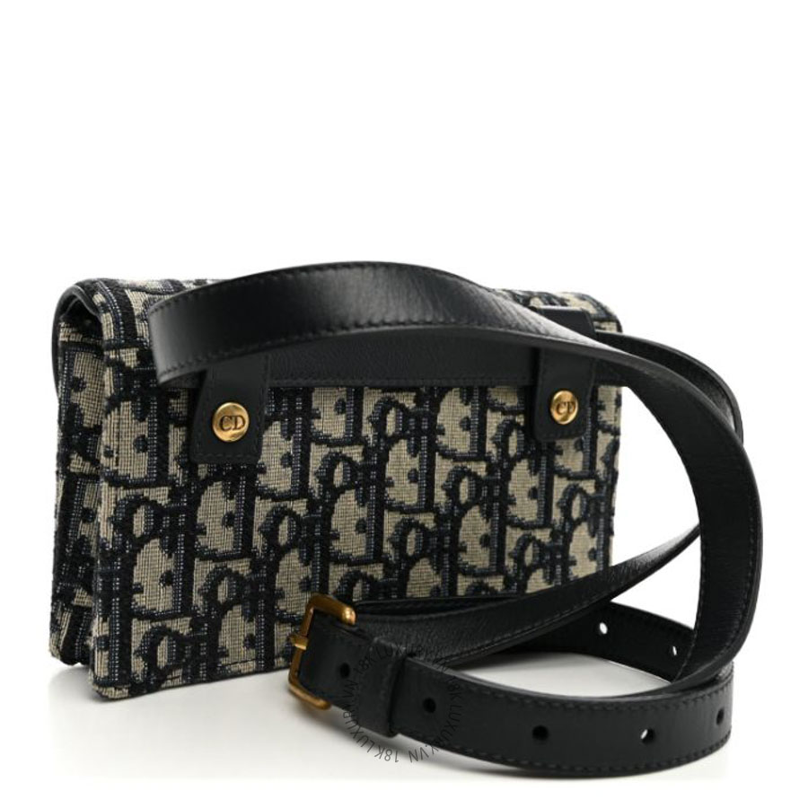 Túi xách đeo chéo Christian Dior Oblique Saddle Belt Bag Blue FPTD149