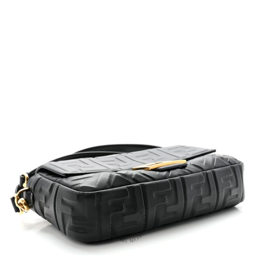 Túi xách đeo chéo Fendi Nappa FF 1974 Embossed Baguette Black TFD422 8 Túi xách đeo chéo Fendi Nappa FF 1974 Embossed Baguette Black TFD422