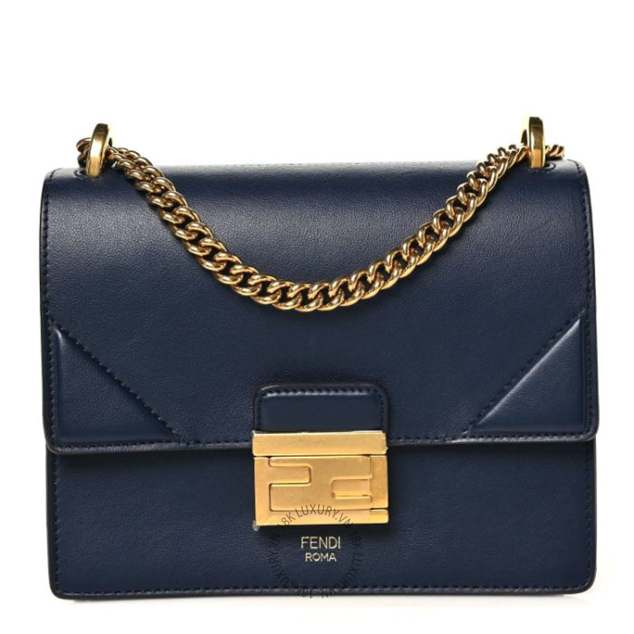Túi xách đeo chéo Fendi Vitello Grace Matte Small Kan U Shoulder Bag Midnight Blue TFD158