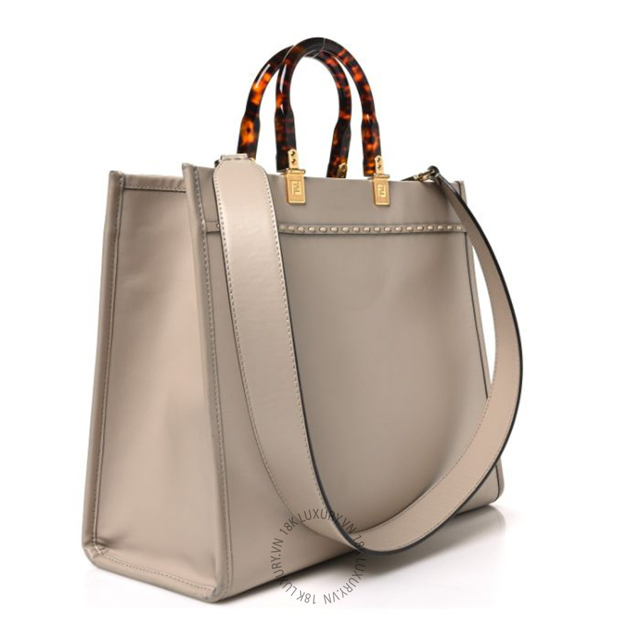 Túi xách đeo chéo Fendi Vitello King Plexiglass Elaphe Python Print Logo Medium Fendi Sunshine Shopper Tote Nuvola Daisy Roccia TFD325