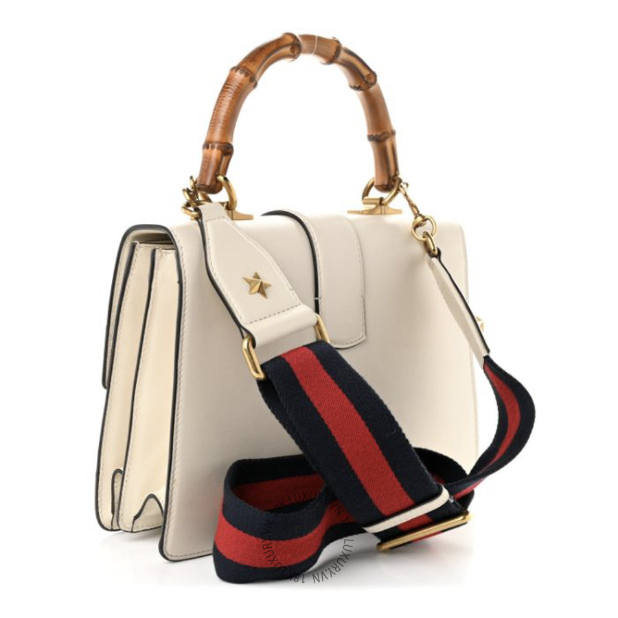 Túi Xách Đeo Chéo Gucci Calfskin Bamboo Web Medium Dionysus Top Handle Bag White Blue Hibiscus Red GDCB441