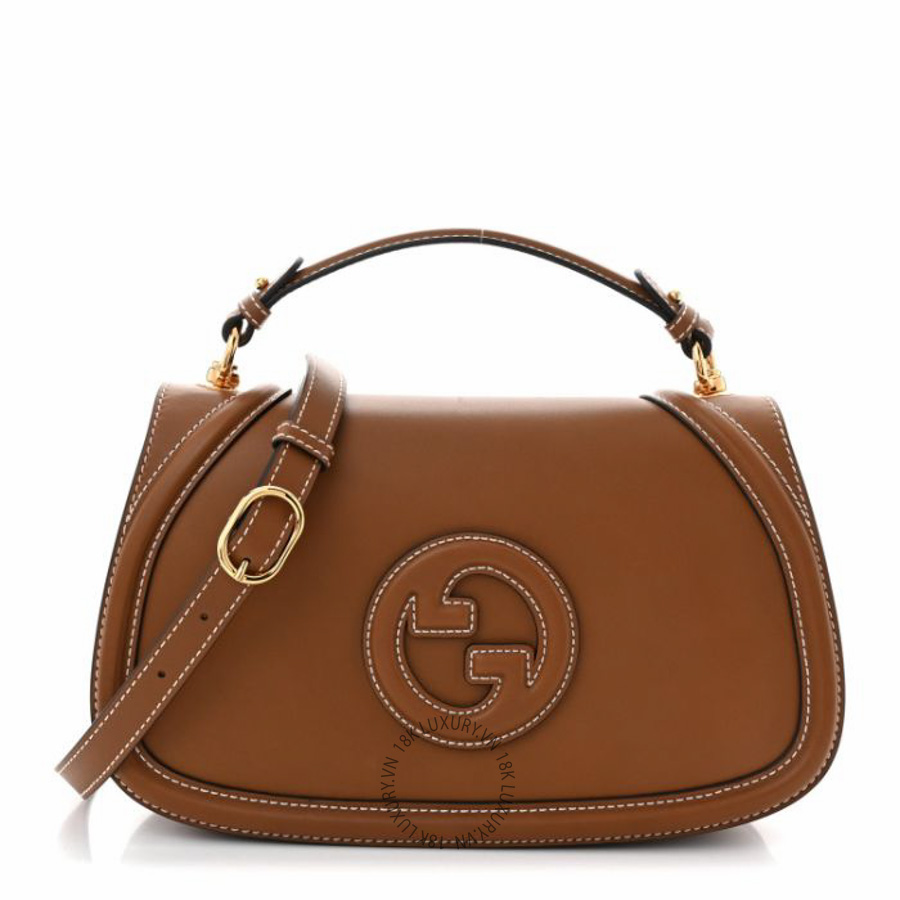 Túi xách đeo chéo Gucci Calfskin Large Blondie Top Handle Flap Bag Sundial NFPG604