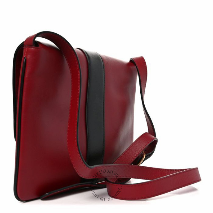 Túi xách đeo chéo Gucci Calfskin Medium Arli Flap Shoulder Bag New Cherry Red Black NFPG119