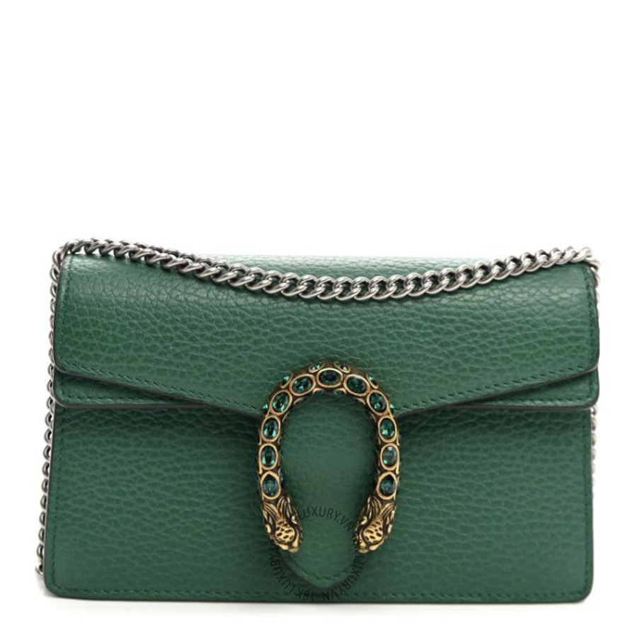 Túi Xách Đeo Chéo Gucci Calfskin Super Mini Dionysus Shoulder Bag Emerald GDCB459