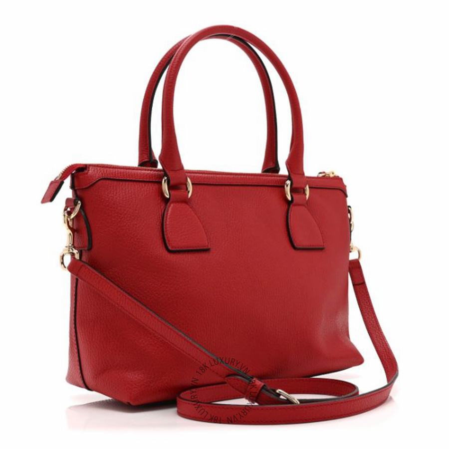 Túi xách đeo chéo Gucci Dollar Calfskin GG Charm Satchel Red NFPG701