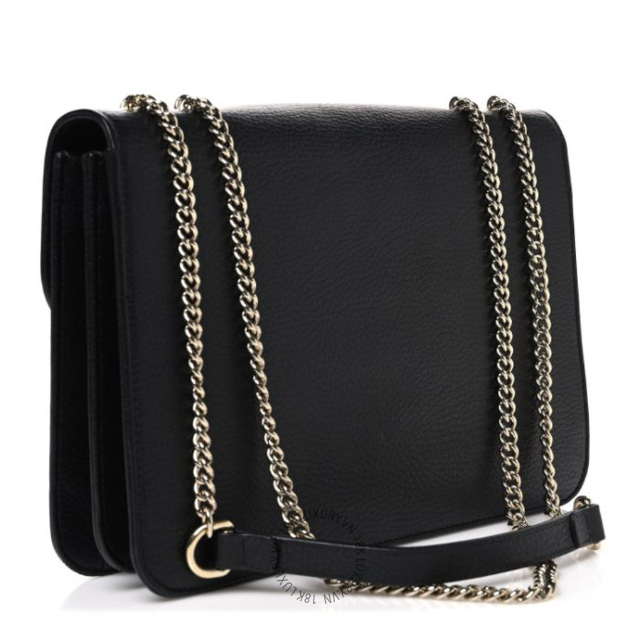 Túi Xách Đeo Chéo Gucci Dollar Calfskin Interlocking G Shoulder Bag Black GDCB716