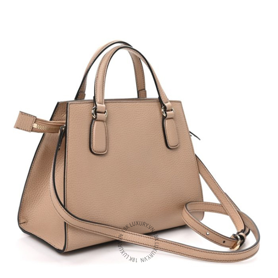Túi Xách Đeo Chéo Gucci Dollar Calfskin Medium Soho Top Handle Satchel Camelia GDCB282