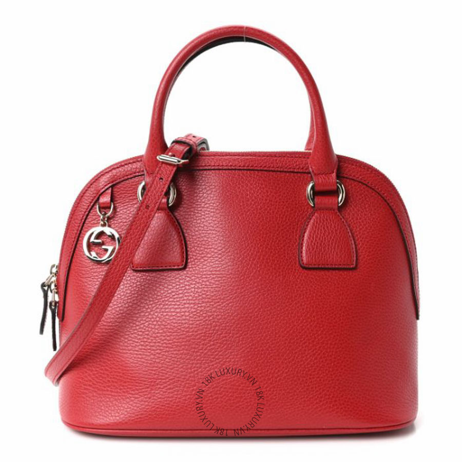 Túi xách đeo chéo Gucci Dollar Calfskin Small GG Charm Dome Bag Red NFPG735