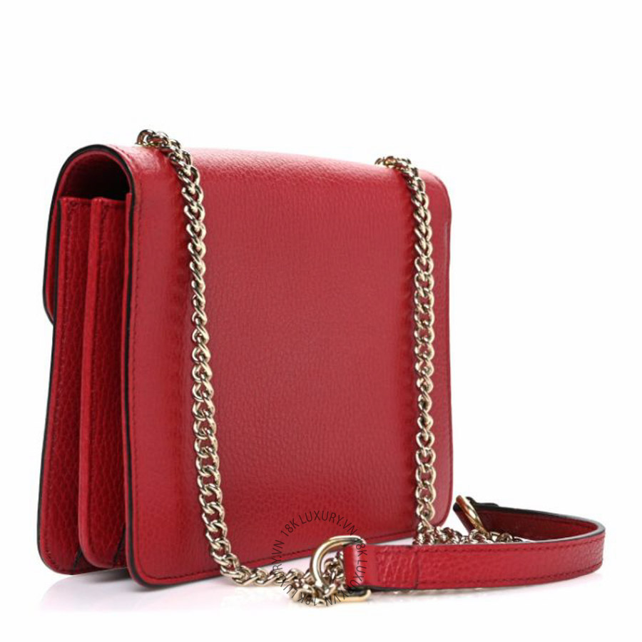 Túi xách đeo chéo Gucci Dollar Calfskin Small Interlocking G Shoulder Bag Red NFPG293