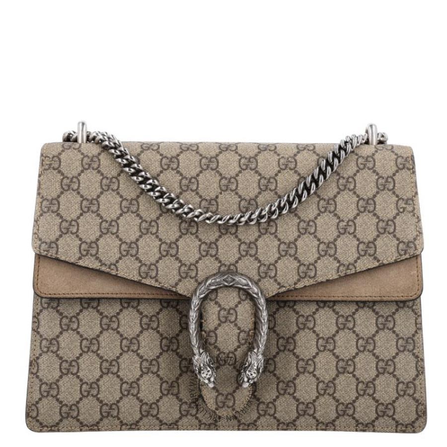 Túi Xách Đeo Chéo Gucci GG Supreme Monogram Medium Dionysus Shoulder Bag Taupe GDCB448