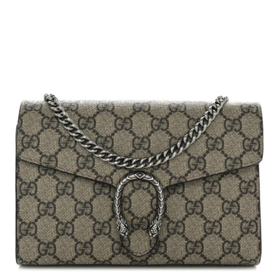 Túi Xách Đeo Chéo Gucci GG Supreme Monogram Mini Dionysus Chain Wallet Beige Taupe GDCB221