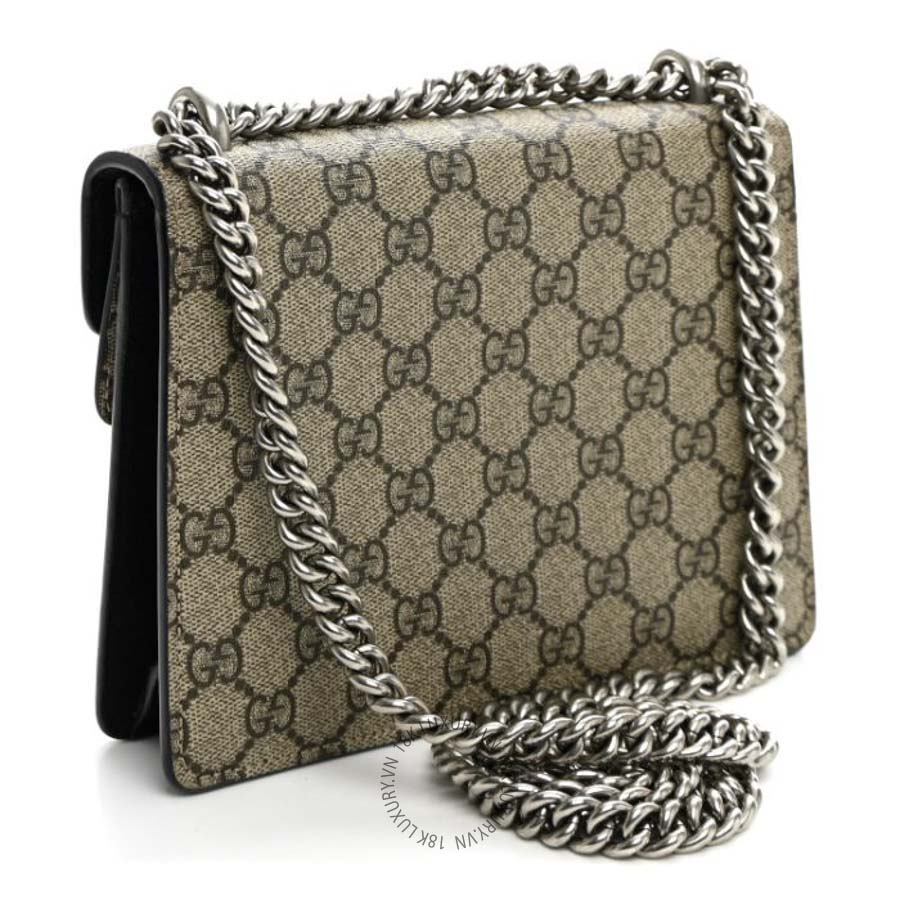 Túi Xách Đeo Chéo Gucci GG Supreme Monogram Mini Dionysus Shoulder Bag Black GDCB392