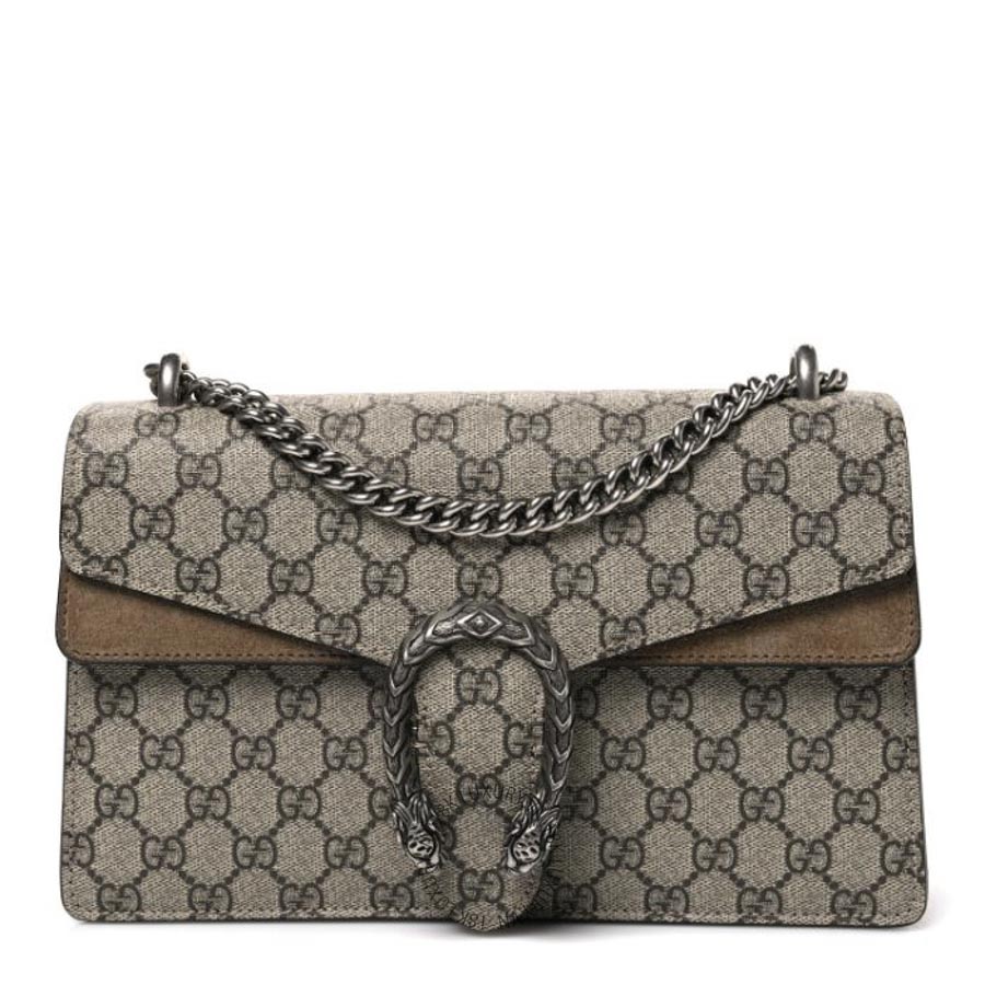 Túi Xách Đeo Chéo Gucci GG Supreme Monogram Small Dionysus Shoulder Bag Taupe GDCB103