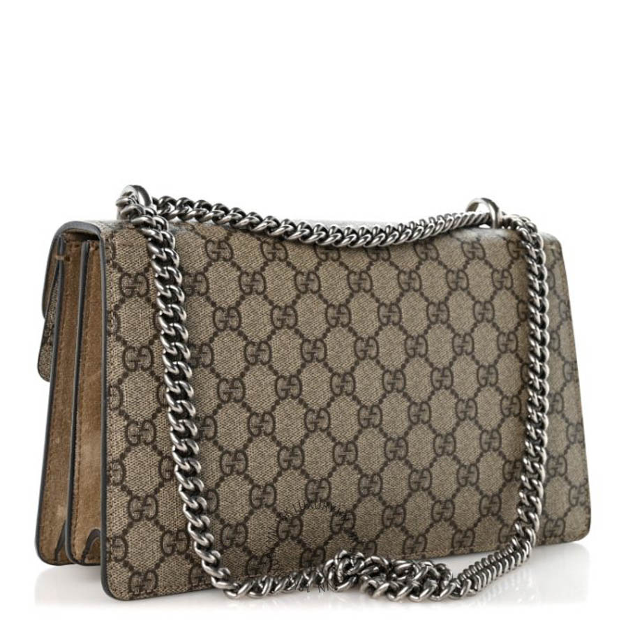 Túi Xách Đeo Chéo Gucci GG Supreme Monogram Small Dionysus Shoulder Bag Taupe GDCB112