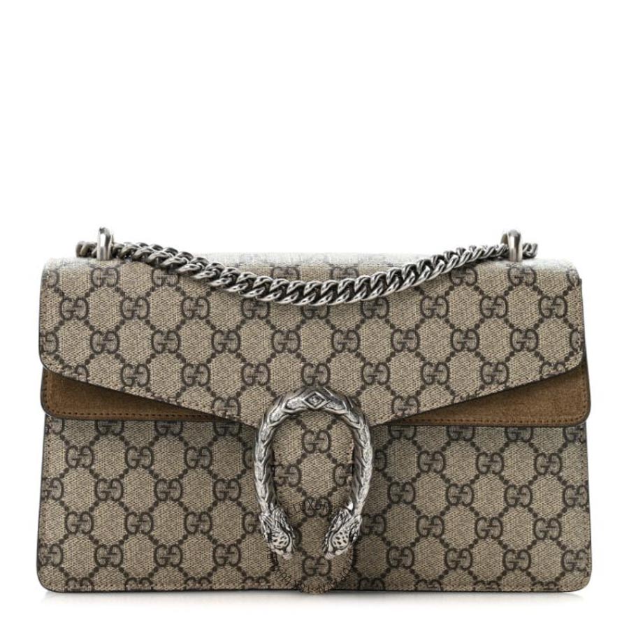 Túi Xách Đeo Chéo Gucci GG Supreme Monogram Small Dionysus Shoulder Bag Taupe GDCB133