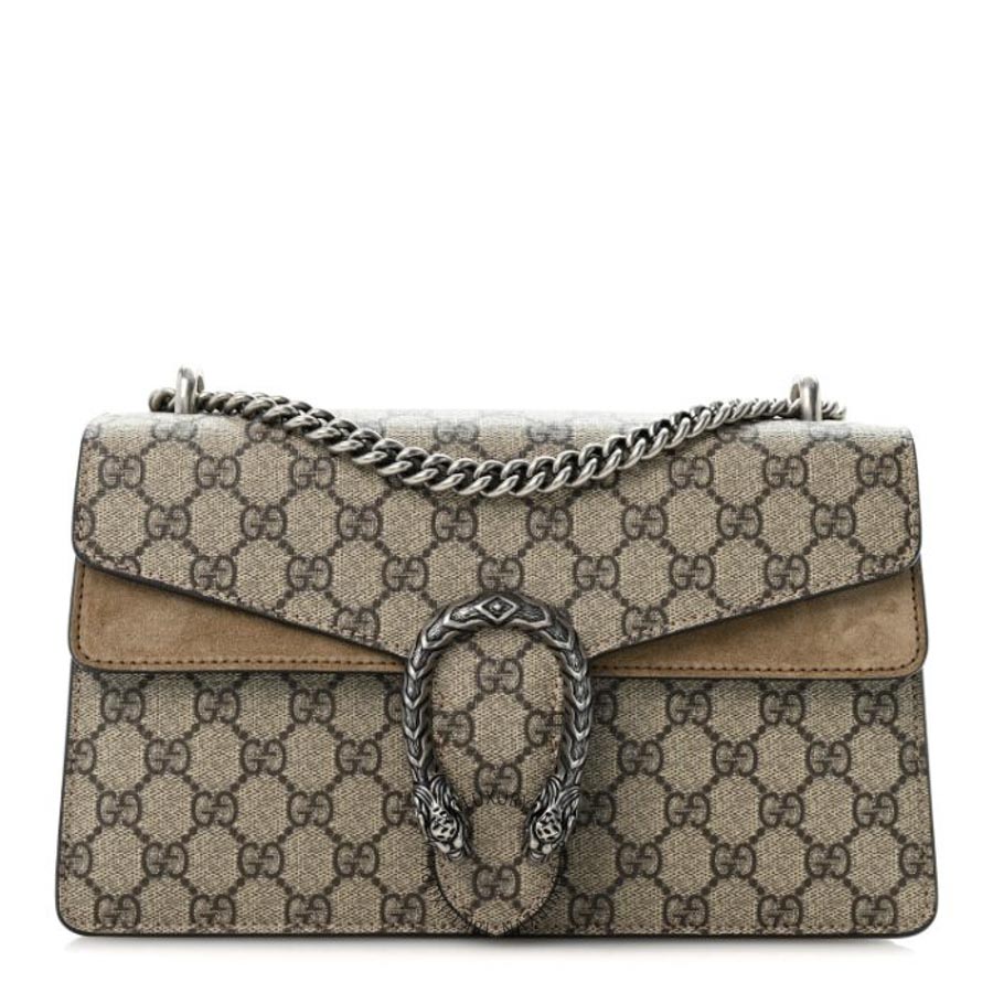 Túi Xách Đeo Chéo Gucci GG Supreme Monogram Small Dionysus Shoulder Bag Taupe GDCB135